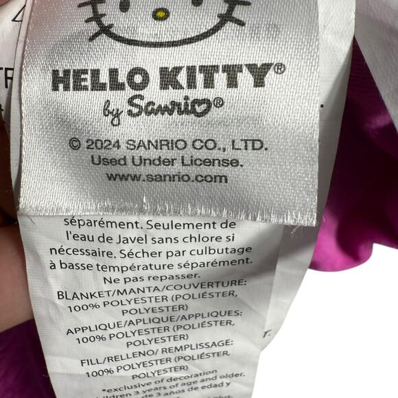 Hello Kitty Pink Plush Wearable Blanket Cape w/ Hood & Pockets – Sanrio 2024 - Picture 7 of 8